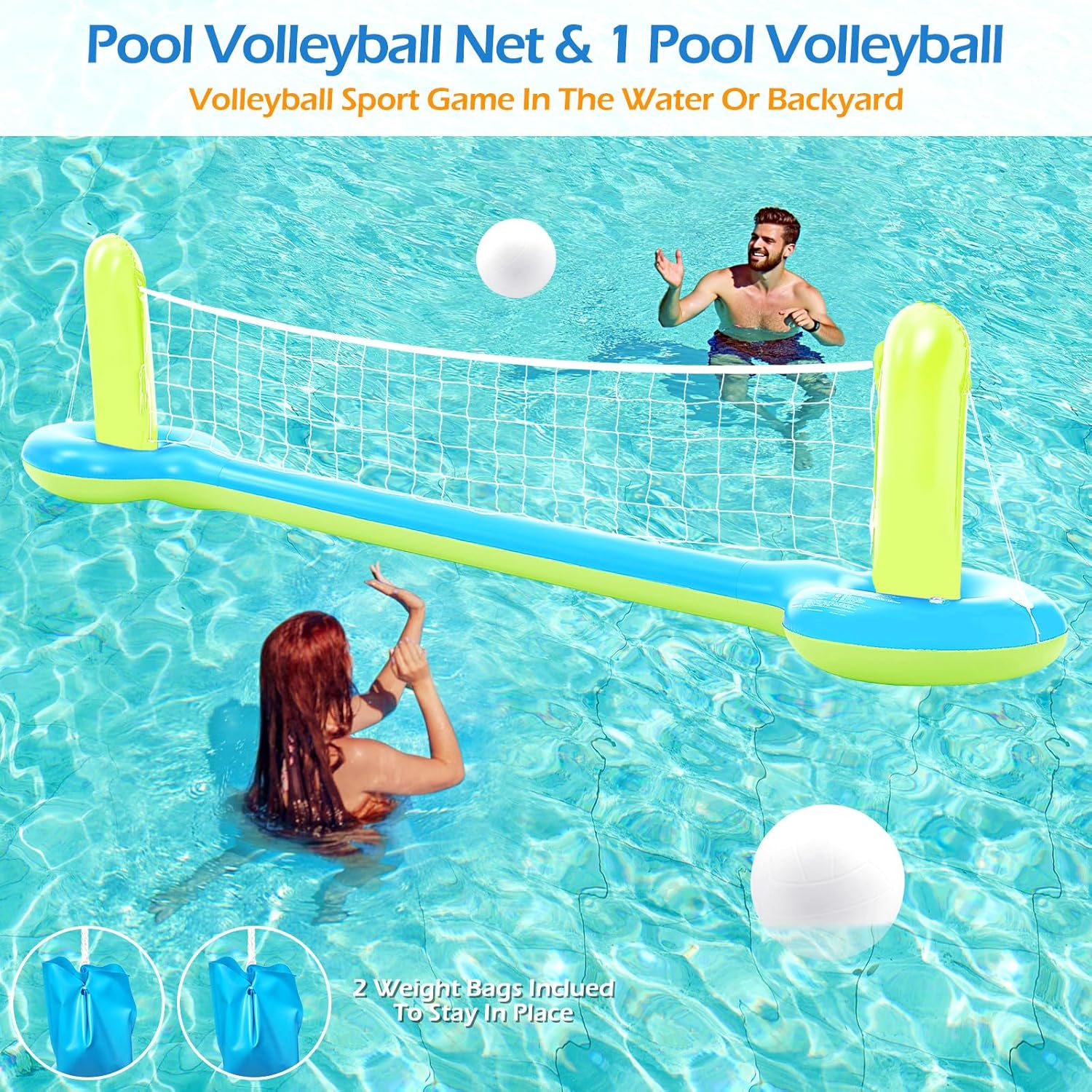 3-in-1 Pool Games Set — Volleyball, Basketball & Ring Toss — photo 3