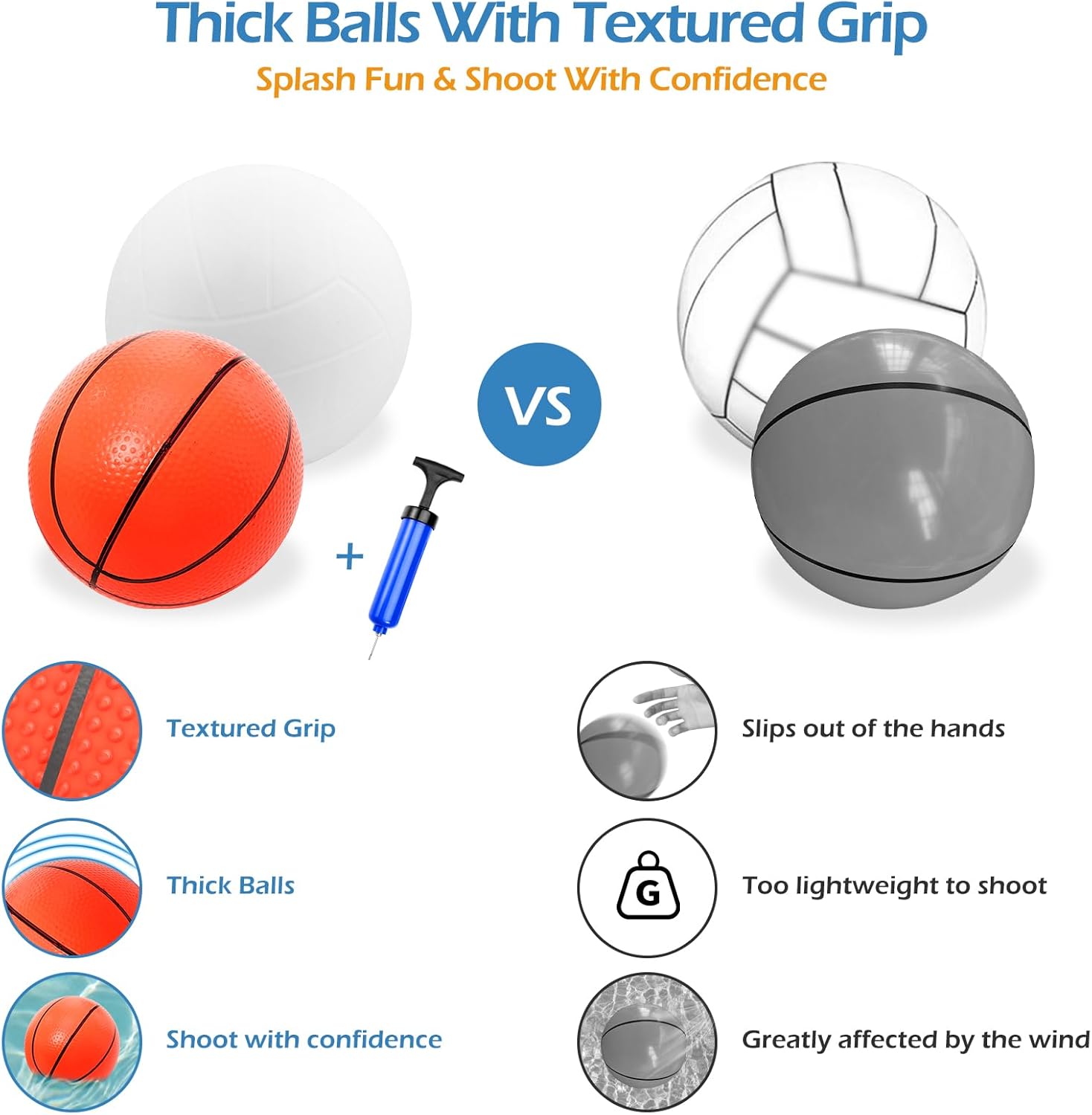 3-in-1 Pool Games Set — Volleyball, Basketball & Ring Toss — photo 4