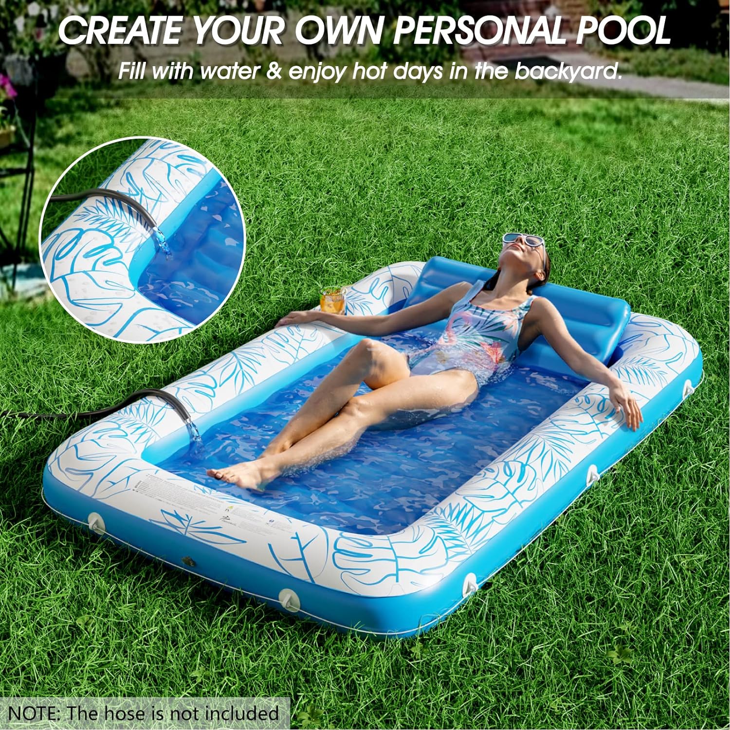 Inflatable Tanning Pool Lounger — 2-Pack — photo 2