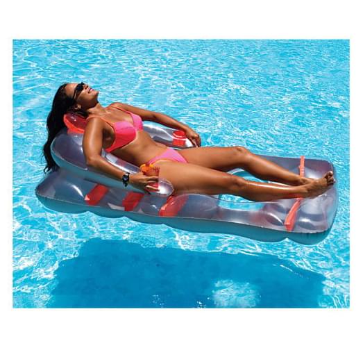 Blue Deluxe Inflatable Pool Lounge Chair — photo 3