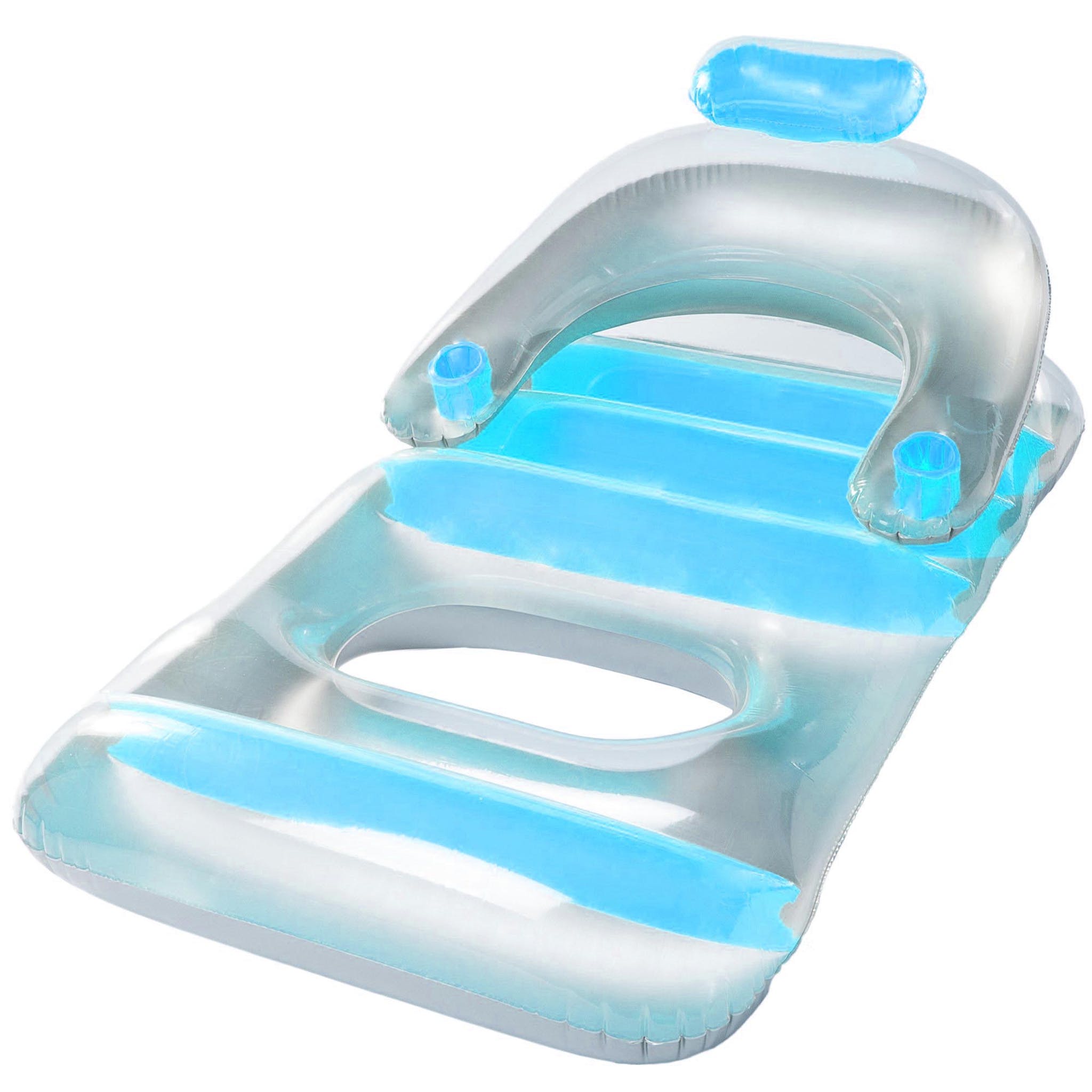 Blue Deluxe Inflatable Pool Lounge Chair