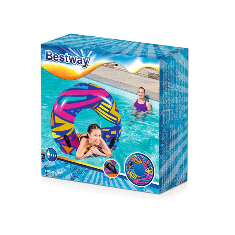 42 Inch Geometric Swim Ring (Yellow) — photo 3
