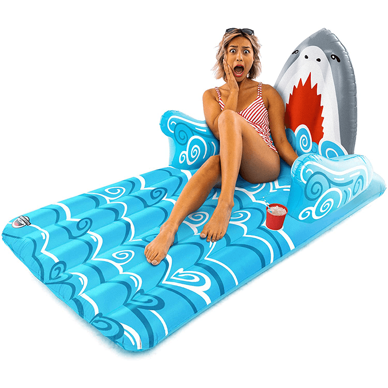 Giant 5 Ft Long Shark Head Ride On Pool Floating Lounger — photo 3