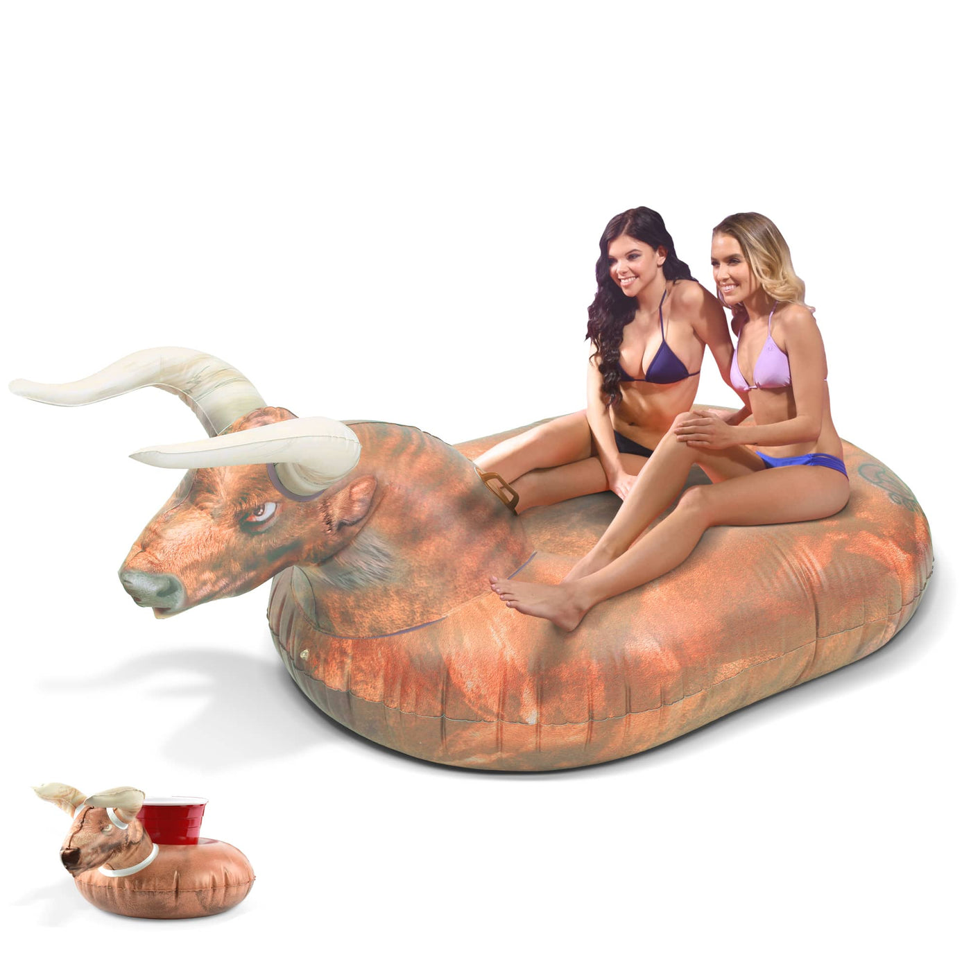 Giant Bull Ride-On Pool Float — 7 ft