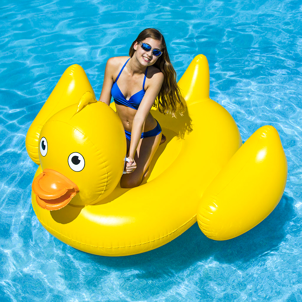 Giant Lucky Ducky Ride-On Pool Float — photo 2