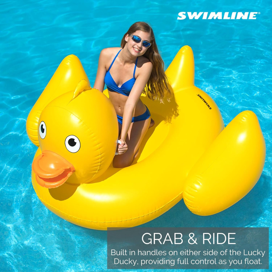 Giant Lucky Ducky Ride-On Pool Float — photo 4