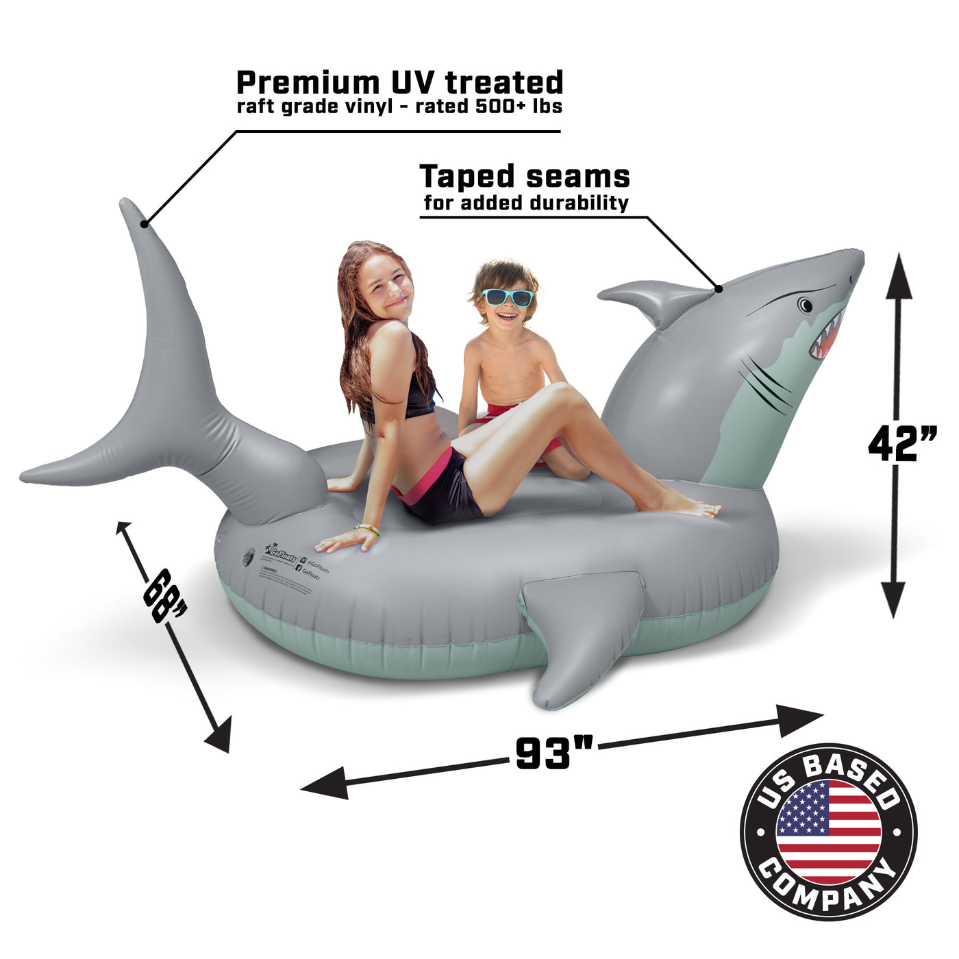 Giant Shark Pool Raft — 500 lb Capacity — photo 2