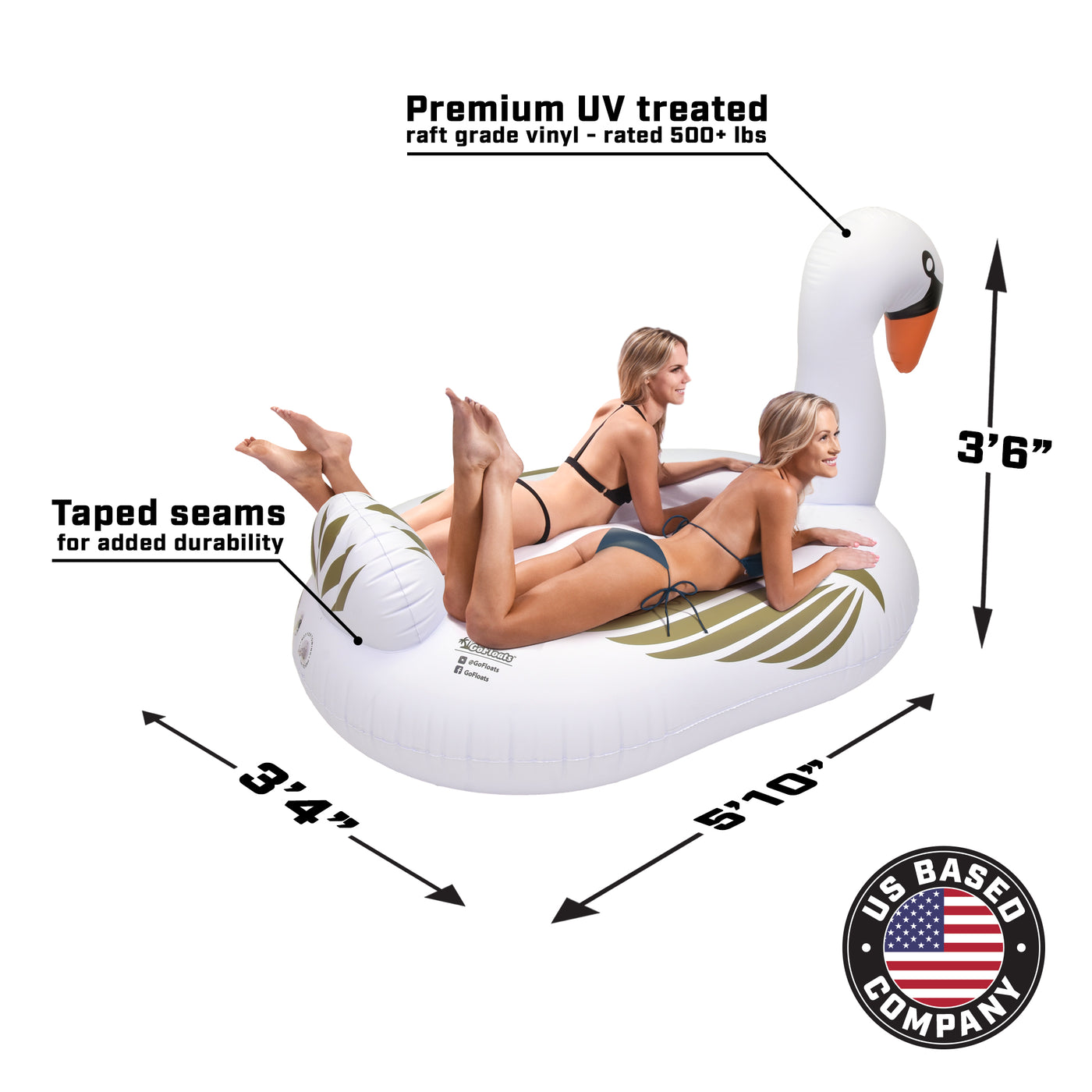 Giant Swan Pool Float — 8 ft, Fits 2 — photo 2