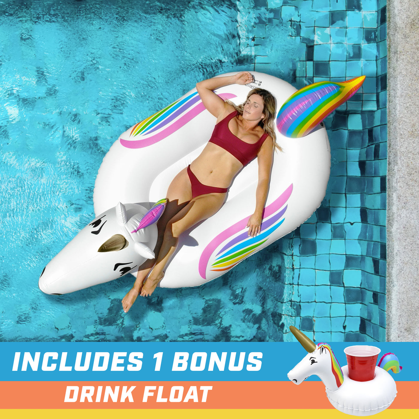 Giant Unicorn Pool Float — 8 ft, Fits 2 — photo 2