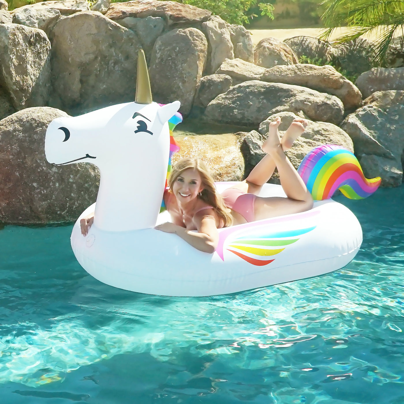 Giant Unicorn Pool Float — 8 ft, Fits 2 — photo 4