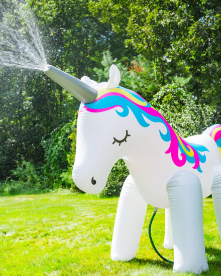 Ginormous Neon Unicorn Inflatable Lawn Sprinkler — photo 2