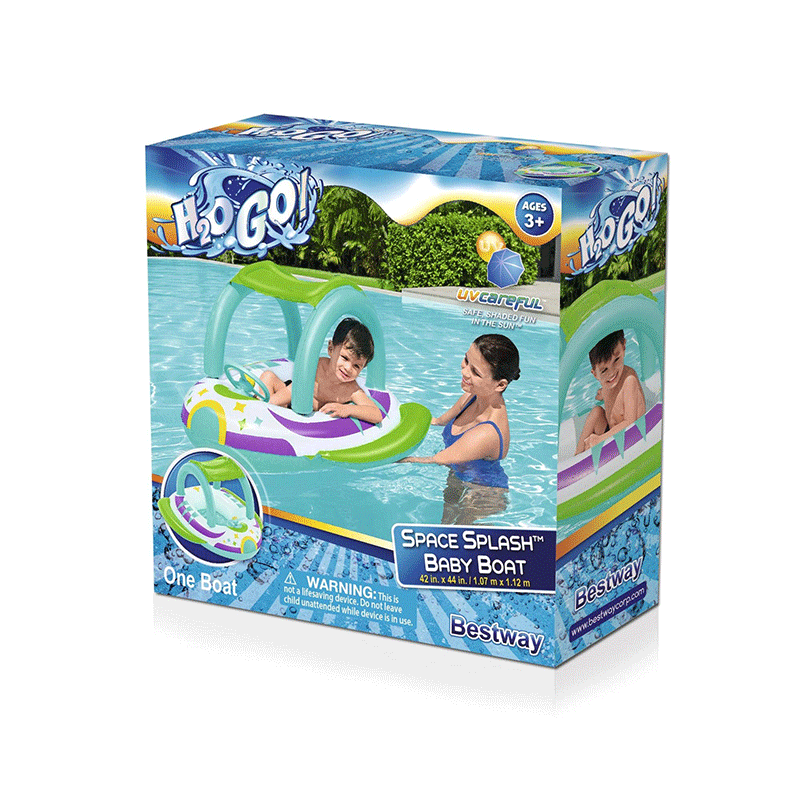 H2OGO! Space Splash Inflatable Baby Boat With Sunshade — photo 8