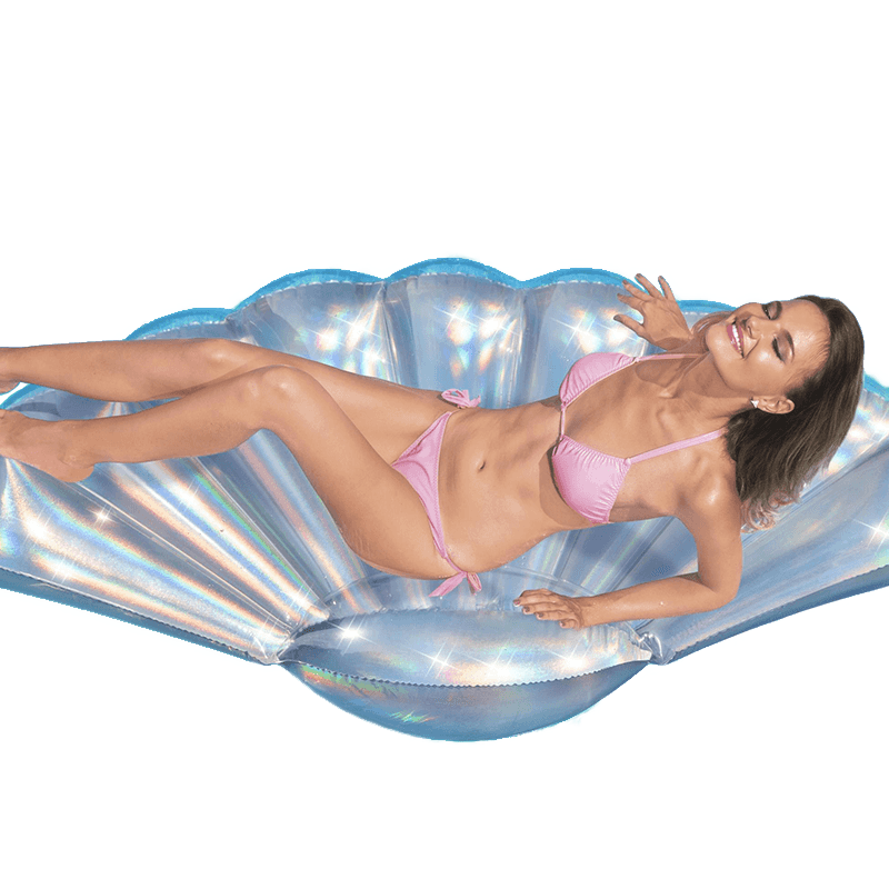 Iridescent Glimmer Shell Ride On Pool Lounger — photo 2