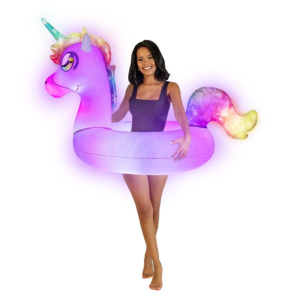 LED Unicorn Glow Pool Ring — 42 in