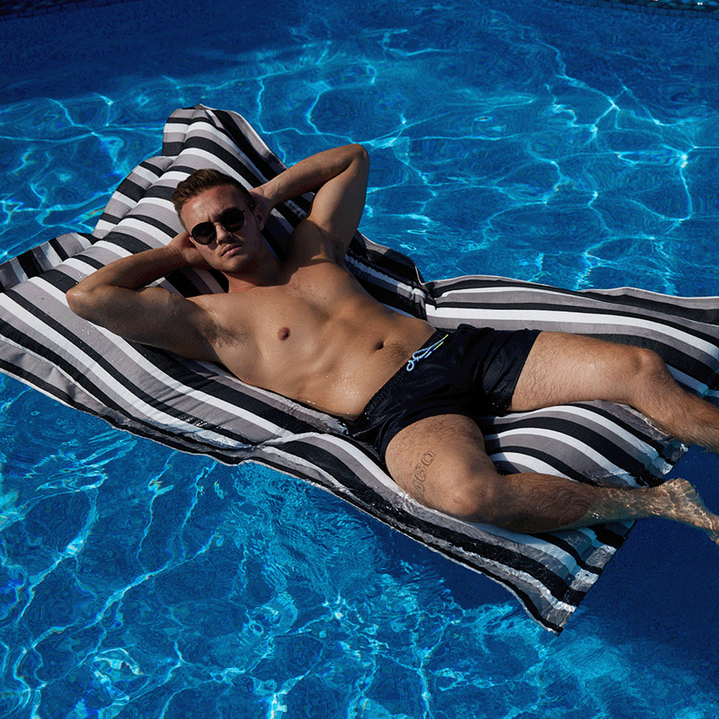 Oasis Bean Bag Pool Float (Black Stripes) — photo 4