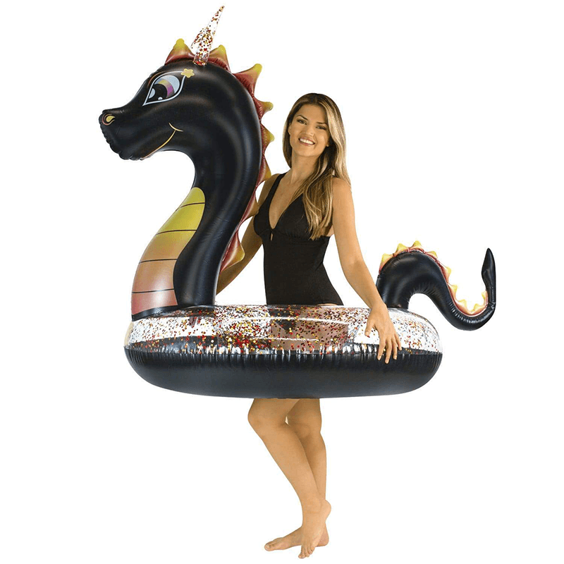 Pool Candy 48 Inch Glitter Black Dragon Pool Tube — photo 2