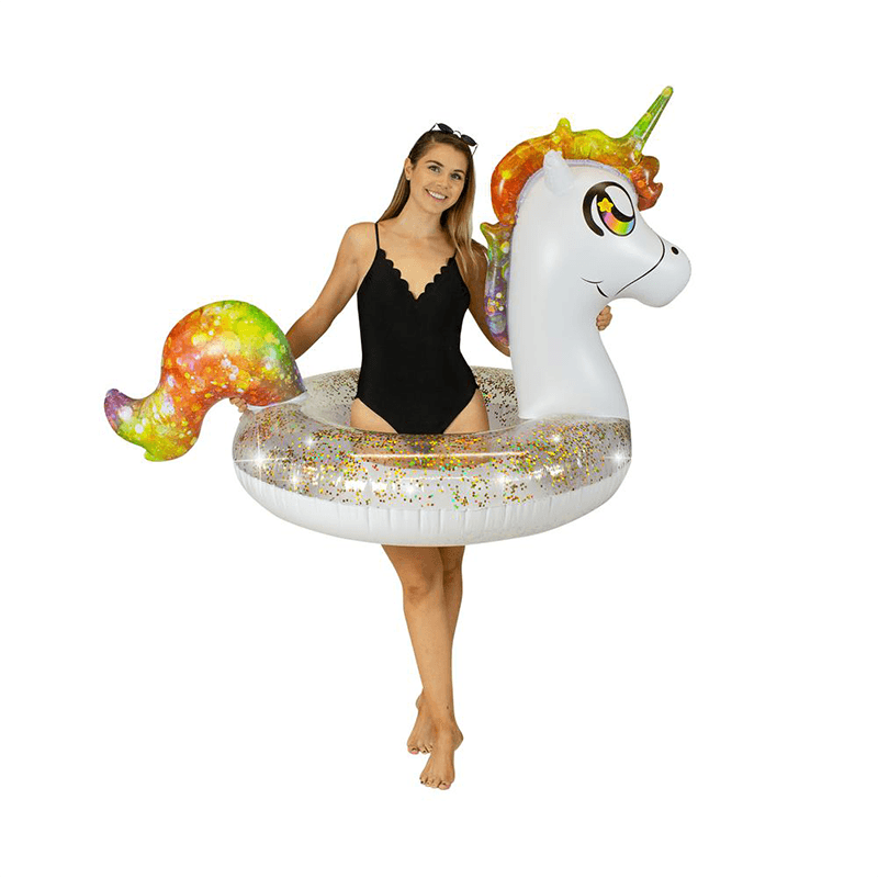 Pool Candy 48 Inch Glitter Rainbow Unicorn Pool Tube — photo 2