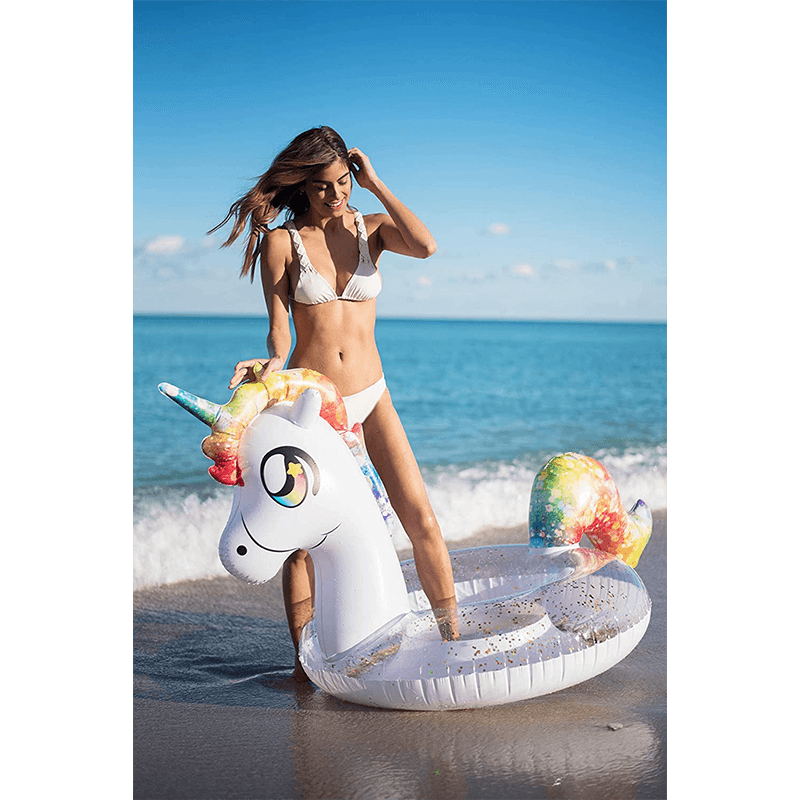 Pool Candy 48 Inch Glitter Rainbow Unicorn Pool Tube — photo 6