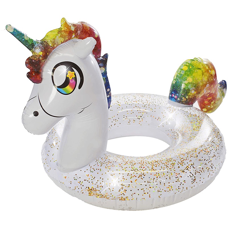 Pool Candy 48 Inch Glitter Rainbow Unicorn Pool Tube