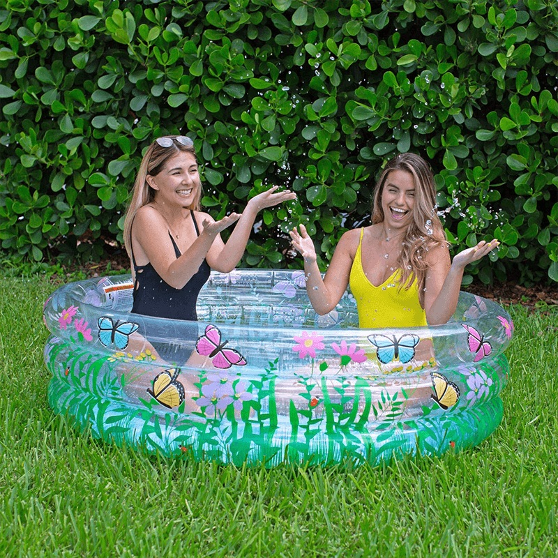 Pool Candy 60 Inch Inflatable Butterfly Garden Sun Tanning Pool
