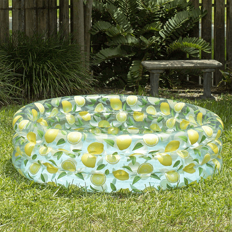 Pool Candy 60 Inch Inflatable Lemon Print Sun Tanning Pool — photo 2
