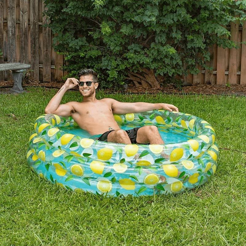 Pool Candy 60 Inch Inflatable Lemon Print Sun Tanning Pool — photo 3
