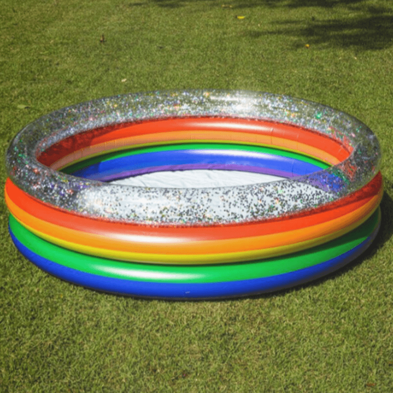Pool Candy 60 Inch Inflatable Rainbow Glitter Sun Tanning Pool — photo 2