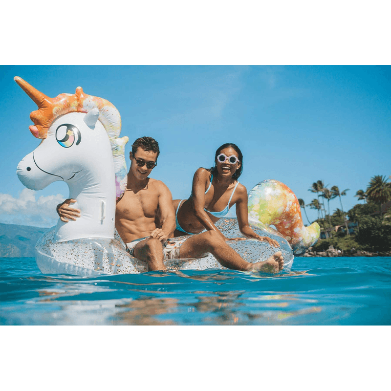 Pool Candy Giant 3 Person Ride-On Glitter Unicorn Float — photo 10