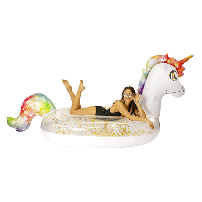 Pool Candy Giant 3 Person Ride-On Glitter Unicorn Float — photo 4