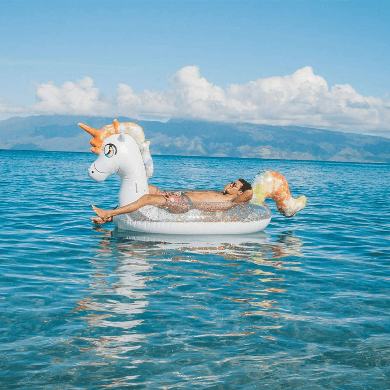Pool Candy Giant 3 Person Ride-On Glitter Unicorn Float — photo 8
