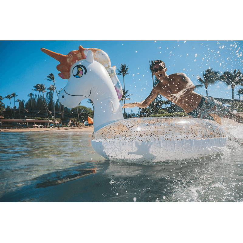 Pool Candy Giant 3 Person Ride-On Glitter Unicorn Float — photo 9