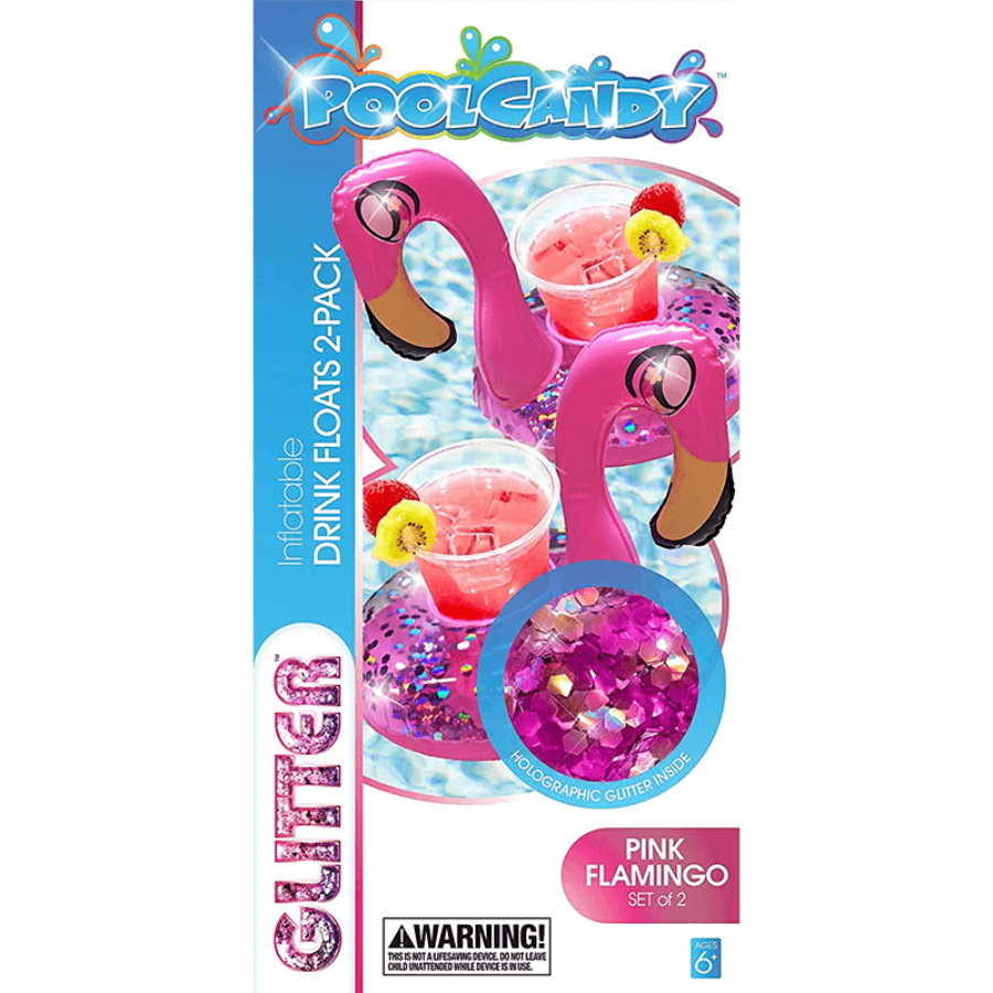 Pool Candy Glitter Flamingo Floating Drink Dock (Pack of 2) — photo 2