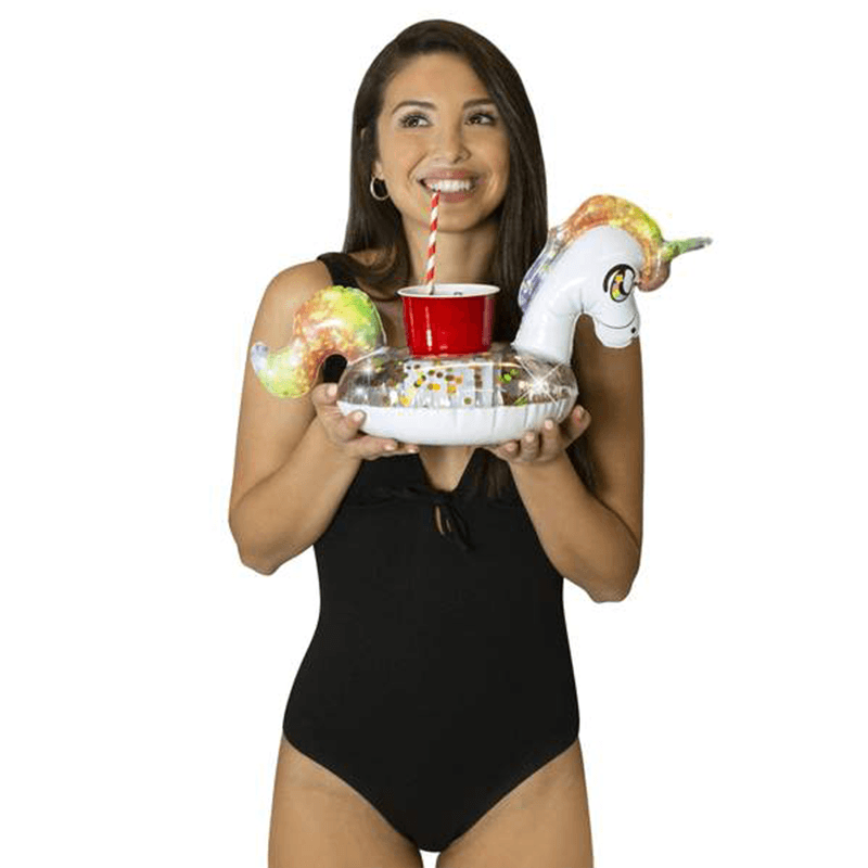 Pool Candy Glitter Unicorn Floating Drink Dock (Pack of 2) — photo 2