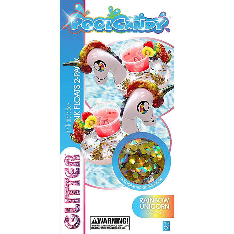 Pool Candy Glitter Unicorn Floating Drink Dock (Pack of 2) — photo 3