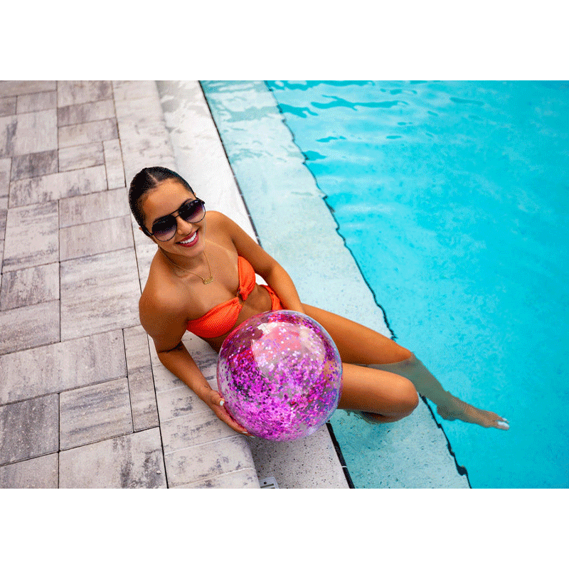 Pool Candy Jumbo Glitter Beach Ball - Orchid — photo 2
