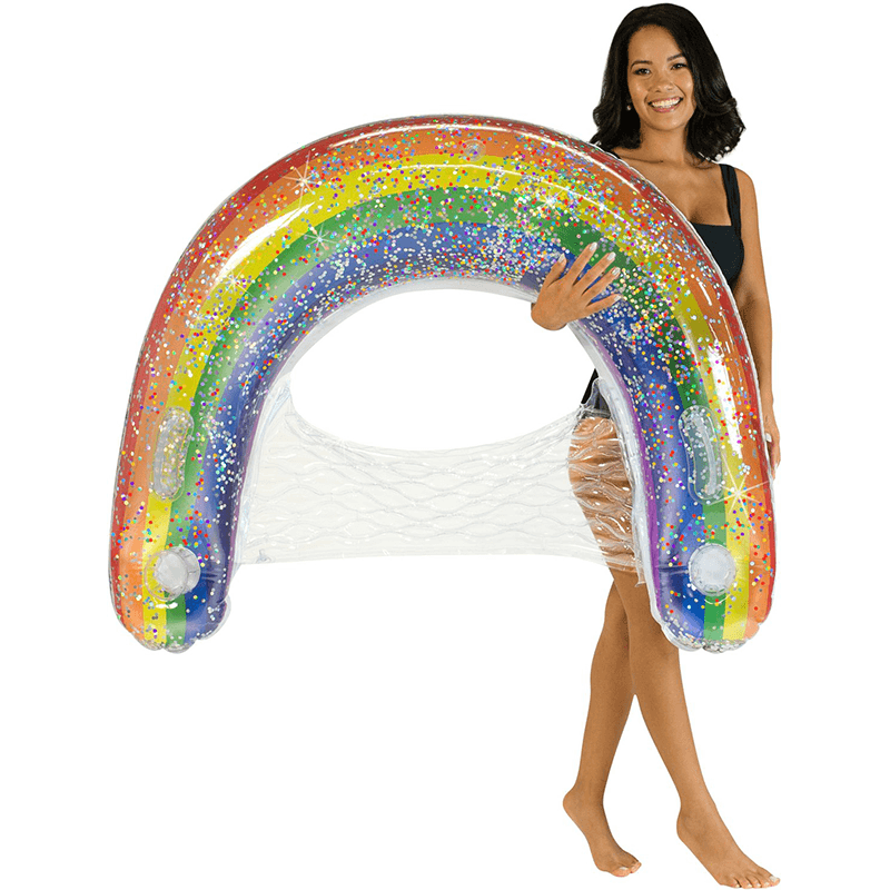 Pool Candy Rainbow Glitter Inflatable Jumbo Sun Chair — photo 2
