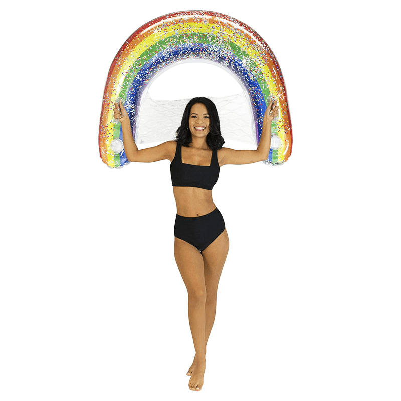 Pool Candy Rainbow Glitter Inflatable Jumbo Sun Chair — photo 3