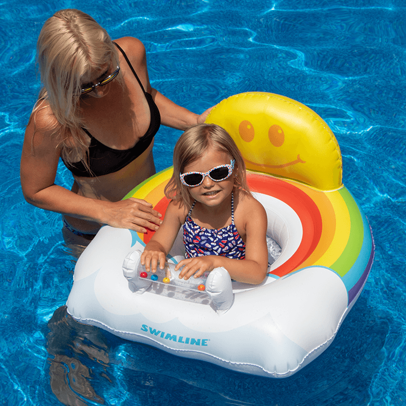 Rainbow Baby Seat Ride-On Pool Float — photo 2