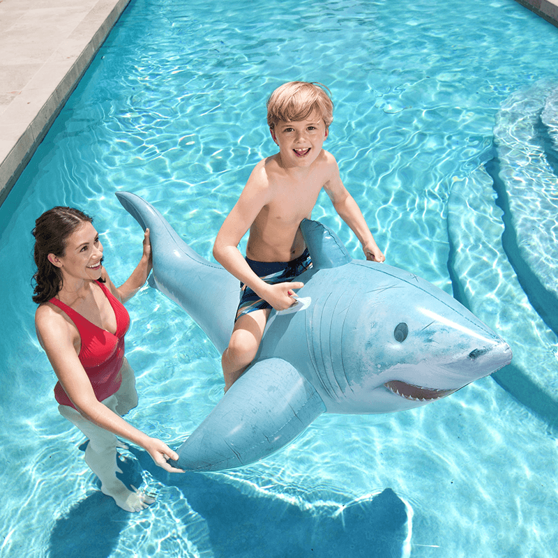 Realistic 6 Ft Inflatable Shark Ride On Pool Float — photo 2