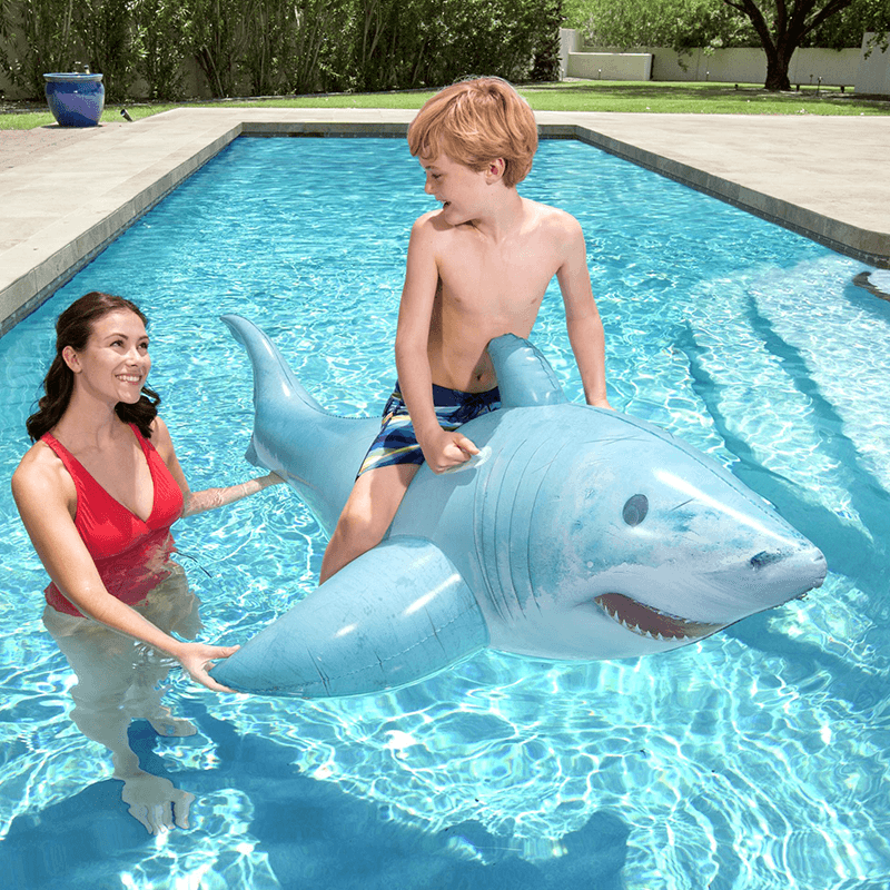 Realistic 6 Ft Inflatable Shark Ride On Pool Float — photo 3