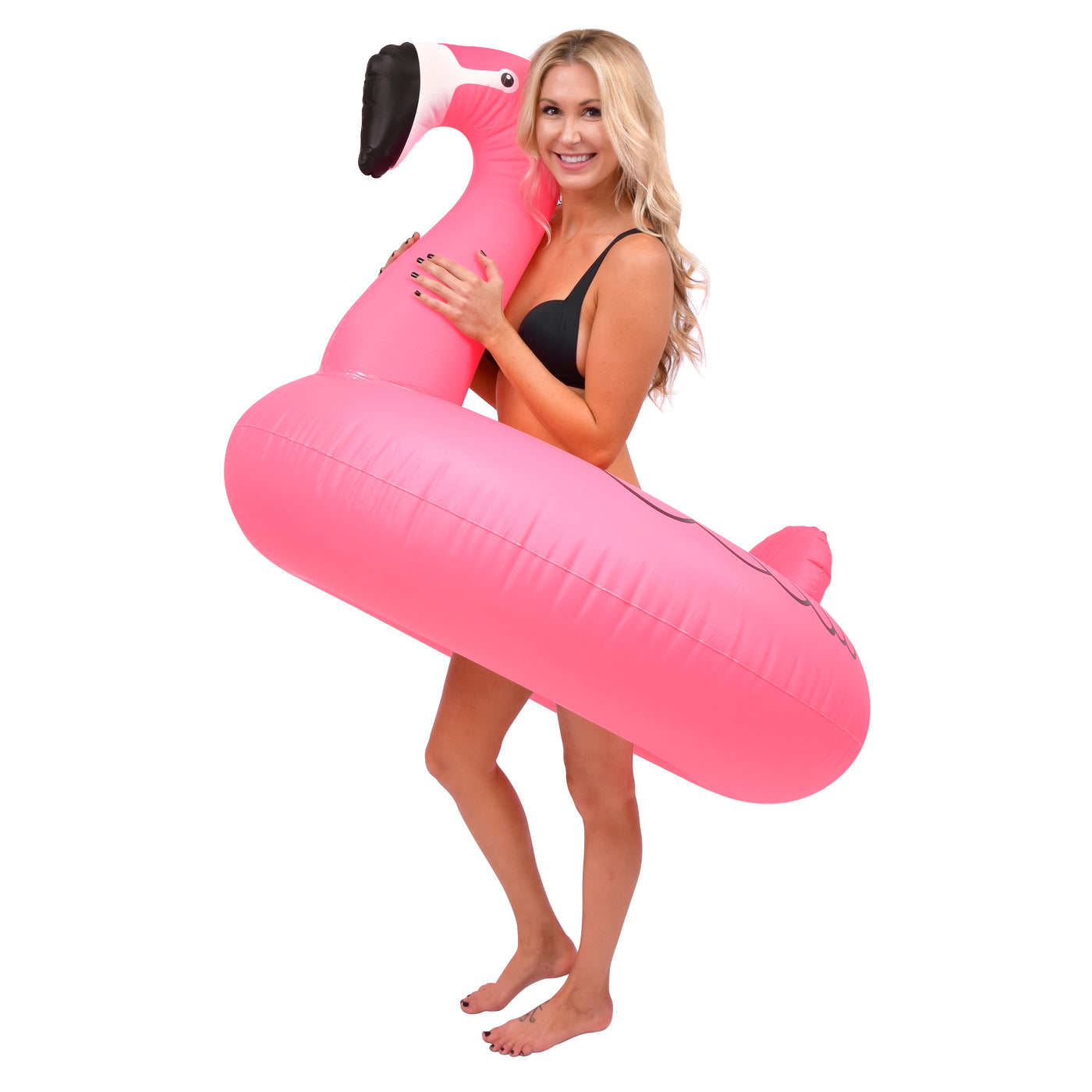 Solar LED Glow Flamingo Float — 69 in, 2-Person