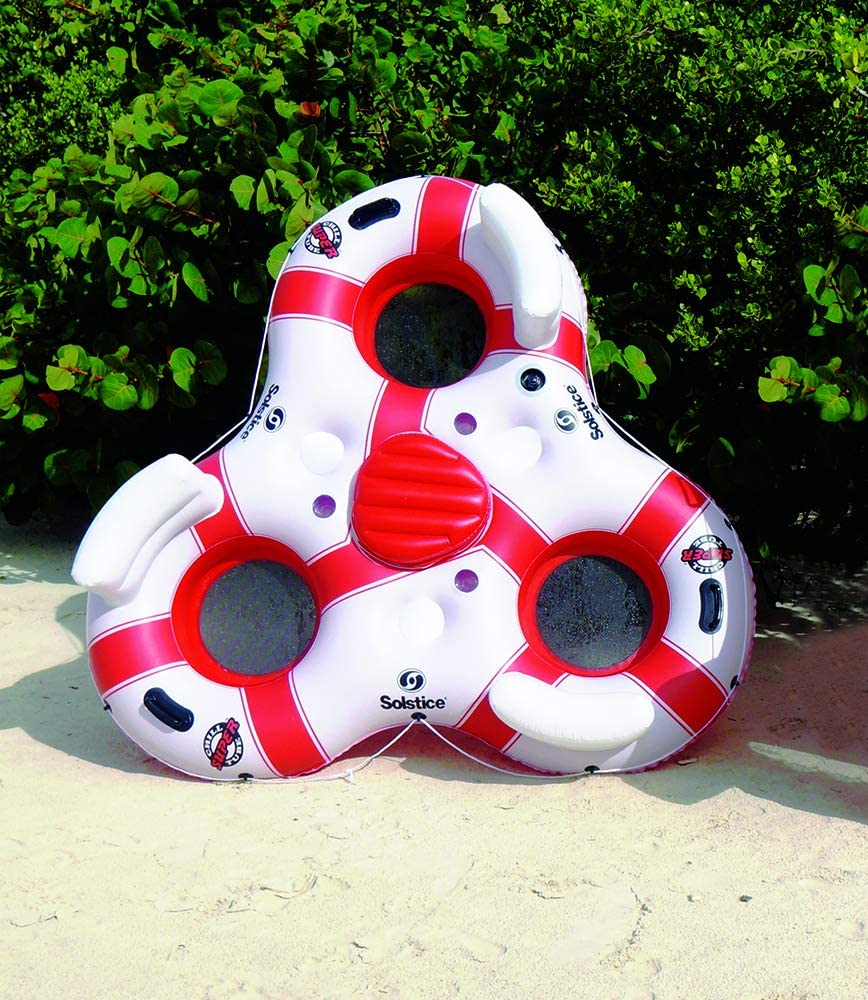 Solstice Super Chill 3 Person Floating Island (White / Red) — photo 3