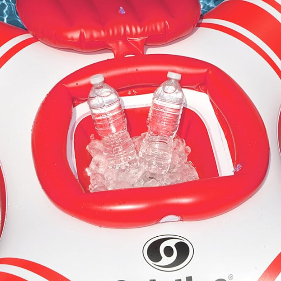 Solstice Super Chill 3 Person Floating Island (White / Red) — photo 6
