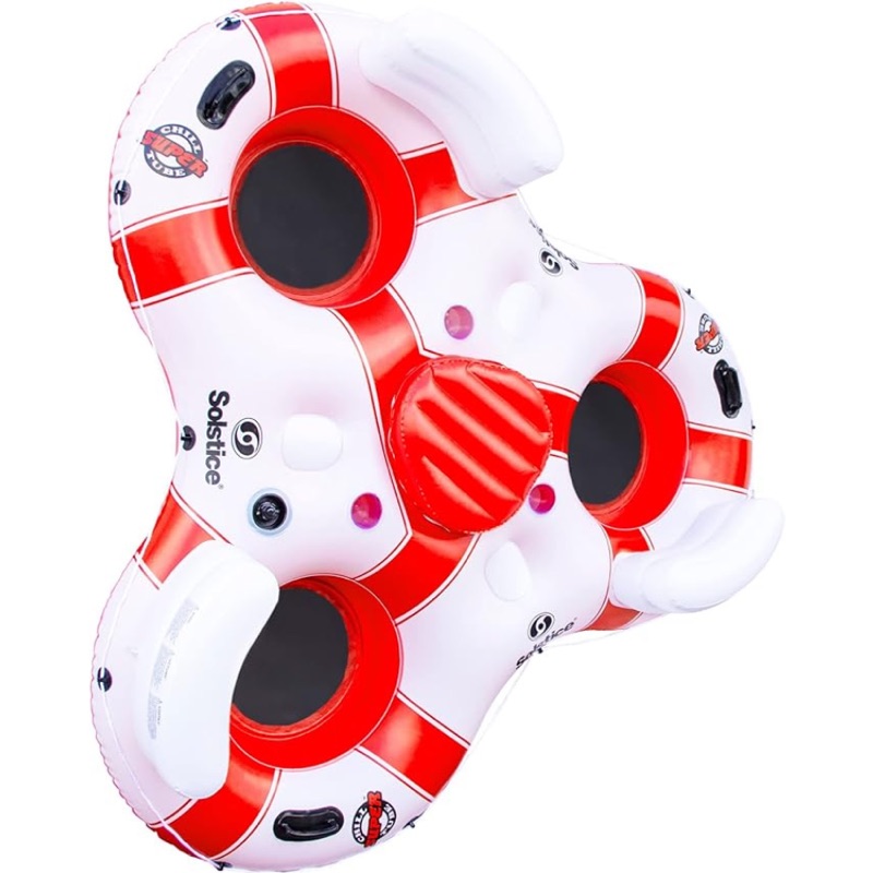 Solstice Super Chill 3 Person Floating Island (White / Red)