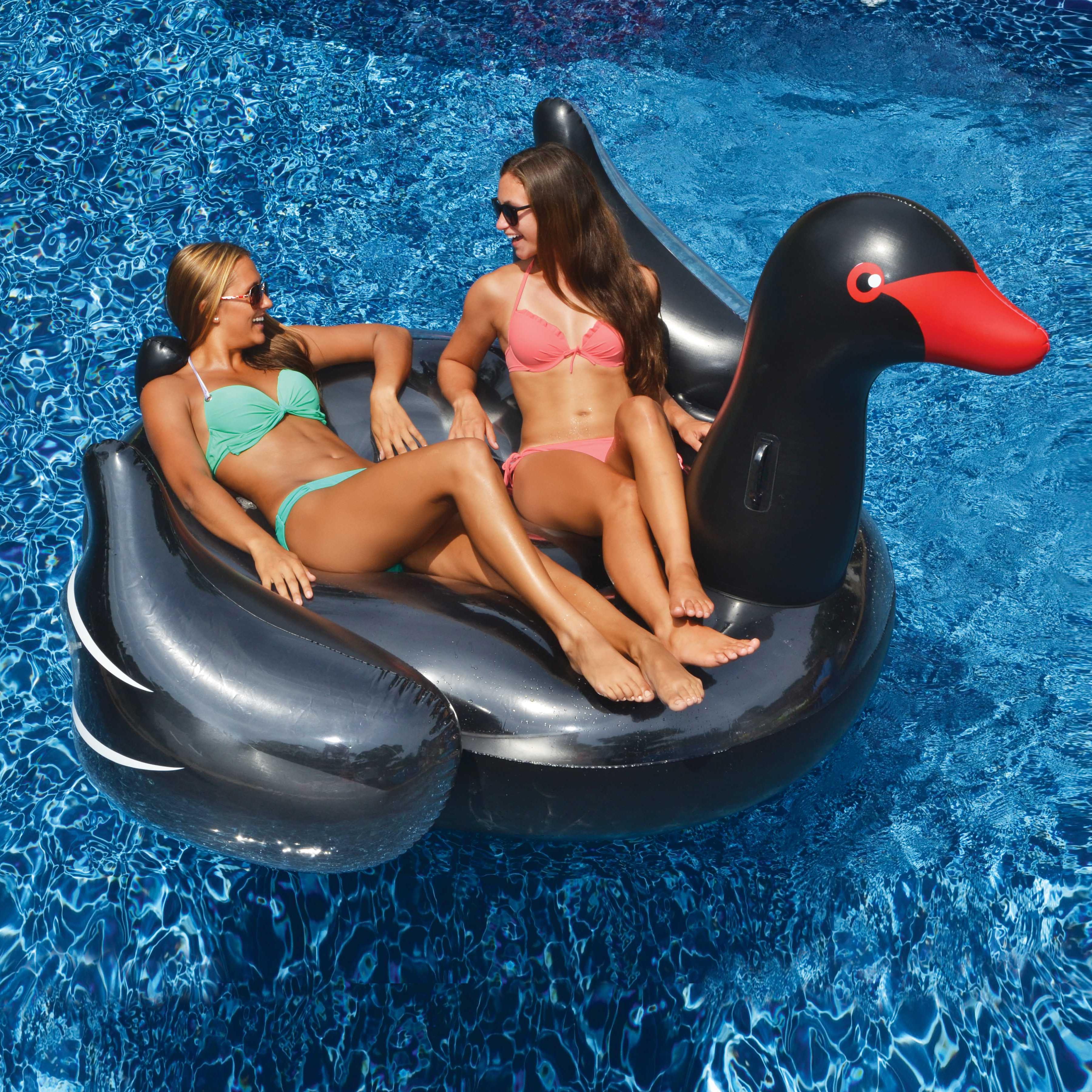 Giant Black Swan Ride-On Pool Float — photo 2