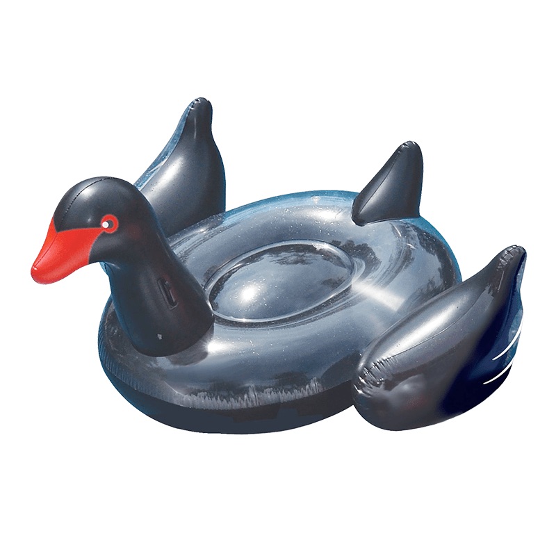 Giant Black Swan Ride-On Pool Float