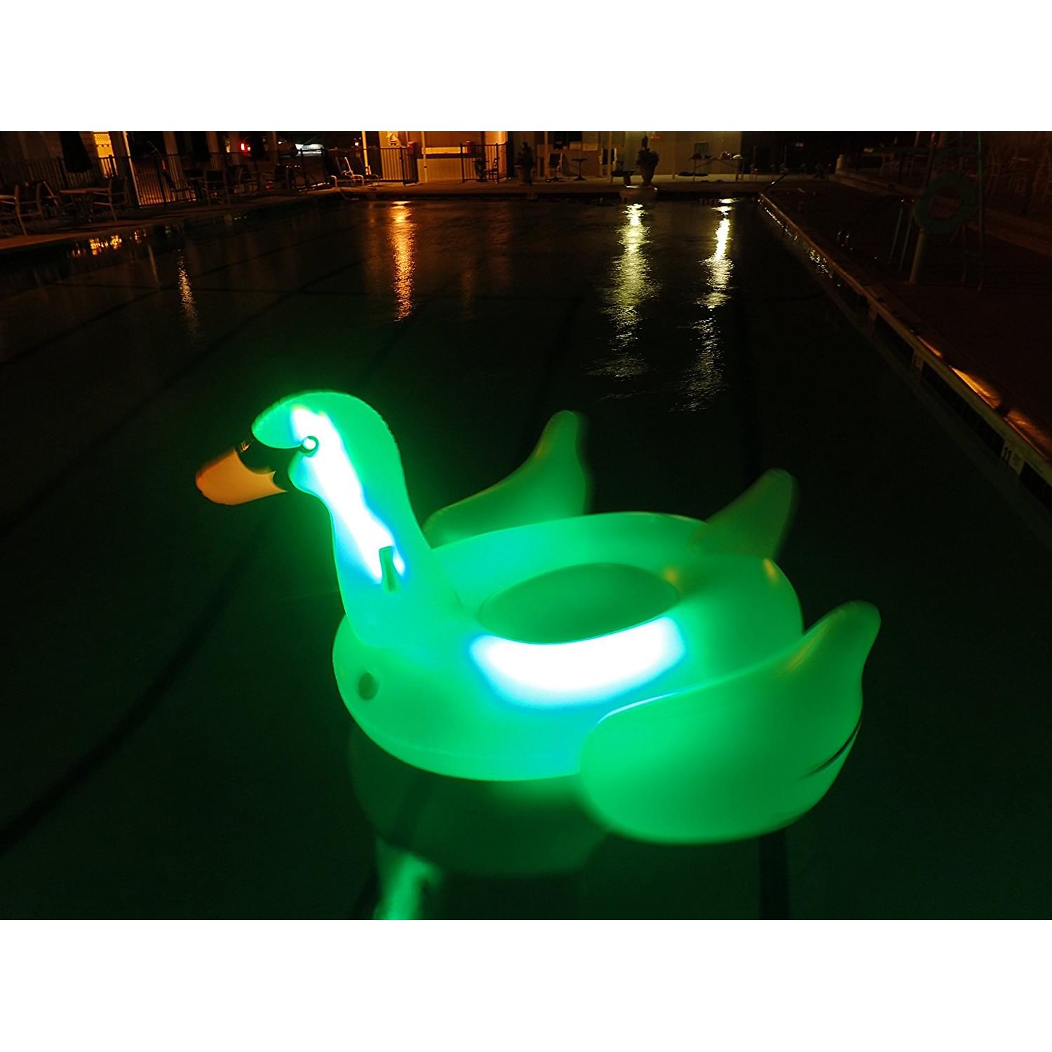 Giant LED Light Up Swan Ride-On Pool Float — photo 4
