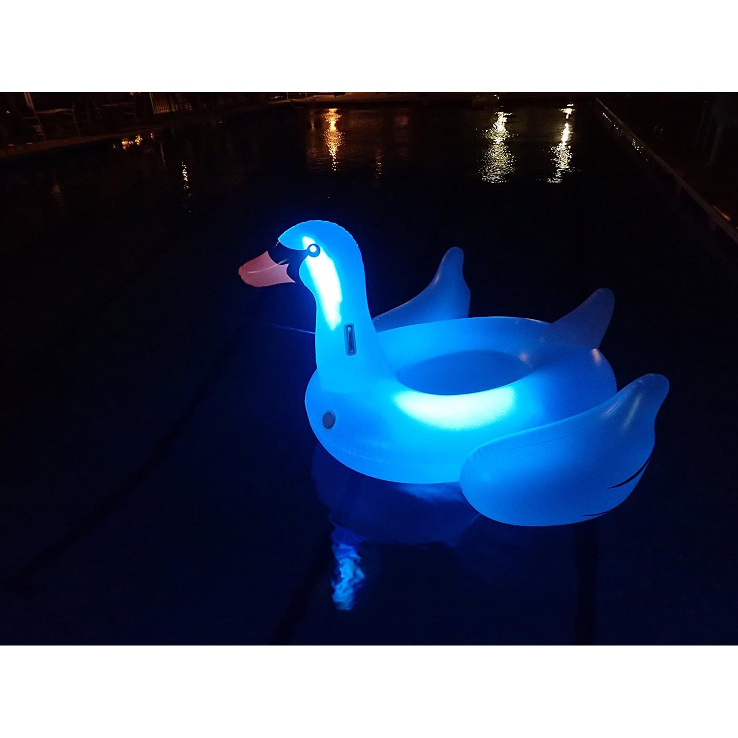 Giant LED Light Up Swan Ride-On Pool Float — photo 5