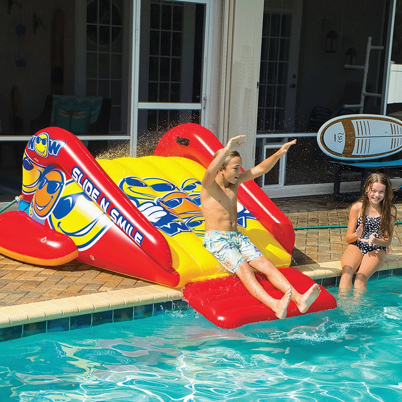 WOW Slide N Smile Single Lane Pool Slide with Sprinkler